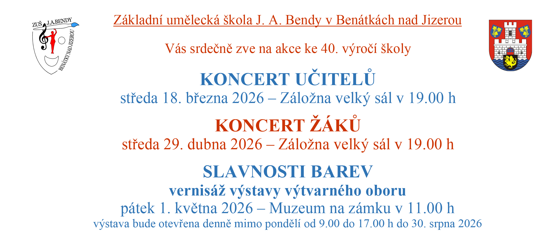 Slavnostní koncert k výročí ZUŠ