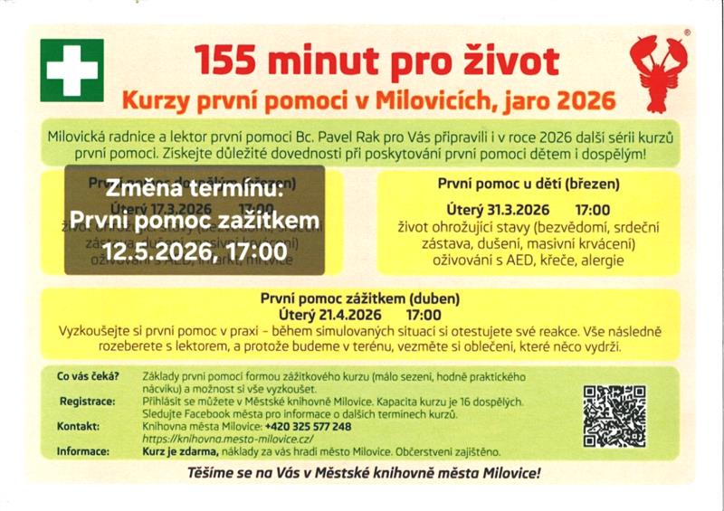 Kurzy první pomoci – Knihovna Milovice